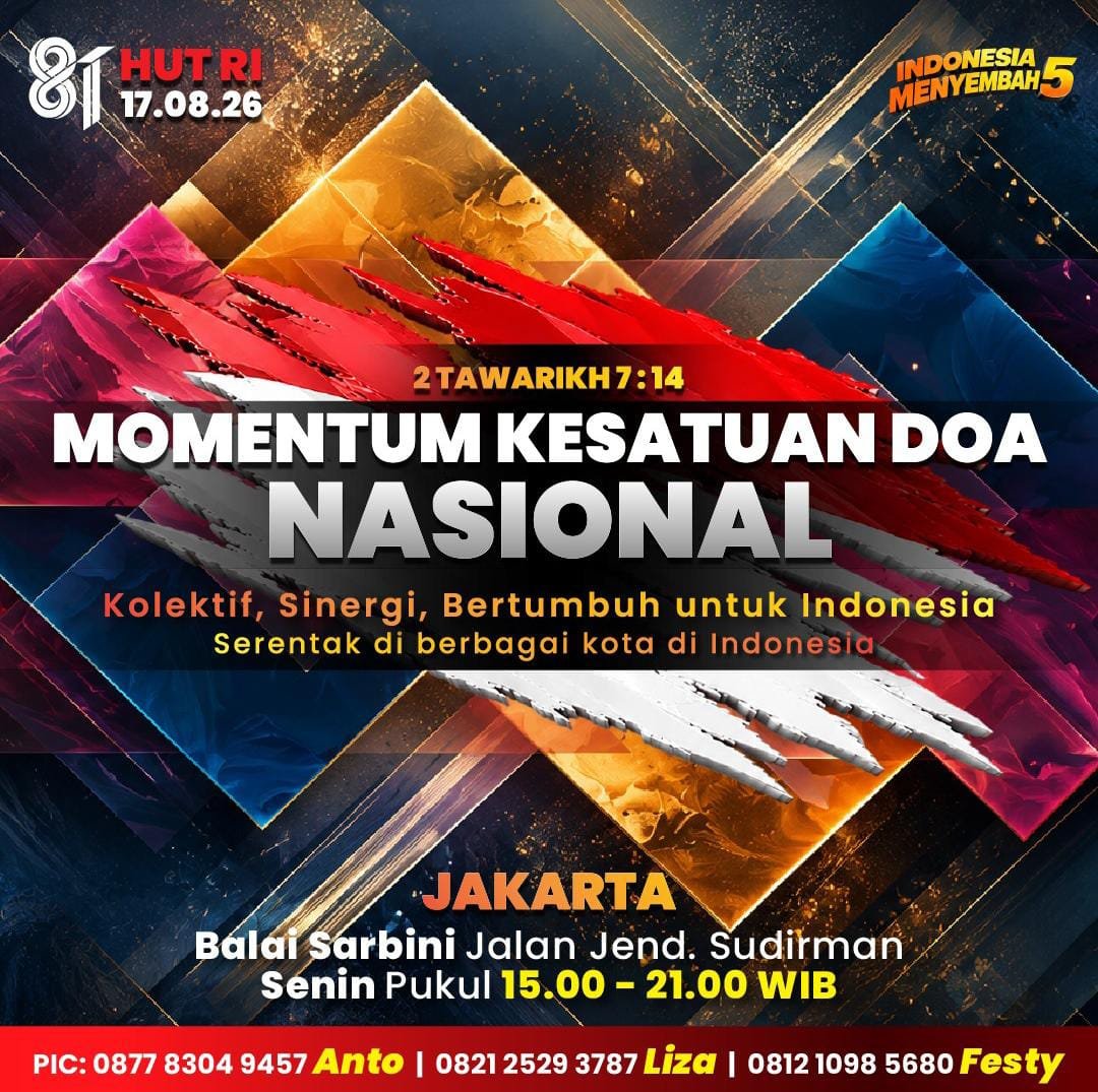 Momentum Kesatuan Doa Nasional 17 Agustus: Umat Kristus Bersatu Suarakan Doa dan Pemulihan bagi Indonesia