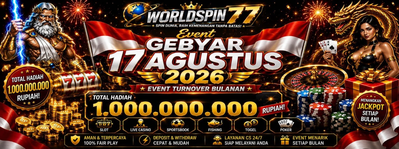 Gebyar 17 Agustus! Worldspin77 Siapkan Total Hadiah Satu Miliar Rupiah