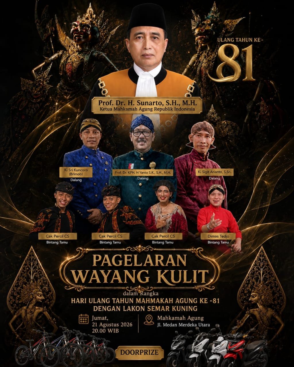 Semalam Suntuk Wayang Kulit: Semua Gratis, Hadiah Berlimpah, Rayakan HUT ke‑81 Mahkamah Agung RI