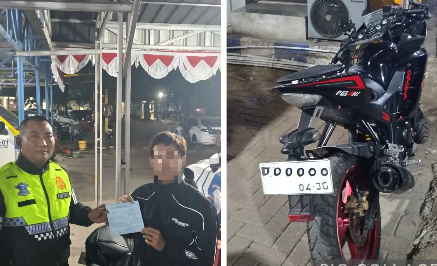 Petugas Induk PJR BSD Korlantas Polri Sigap Menindak Lanjuti Sepeda Motor masuk Ruas Tol BSD