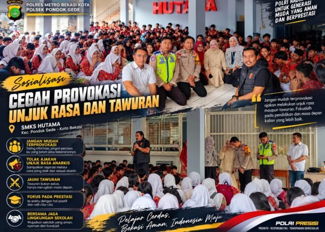 Polsek Pondok Gede Gelar Sosialisasi Kamtibmas di SMKS Hutama, Ajak Pelajar Tolak Provokasi Unjuk Rasa dan Tawuran